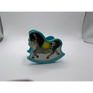 VTG Fisher Price Little People Dollhouse Furniture Blue Nursery Rocking Horse 72